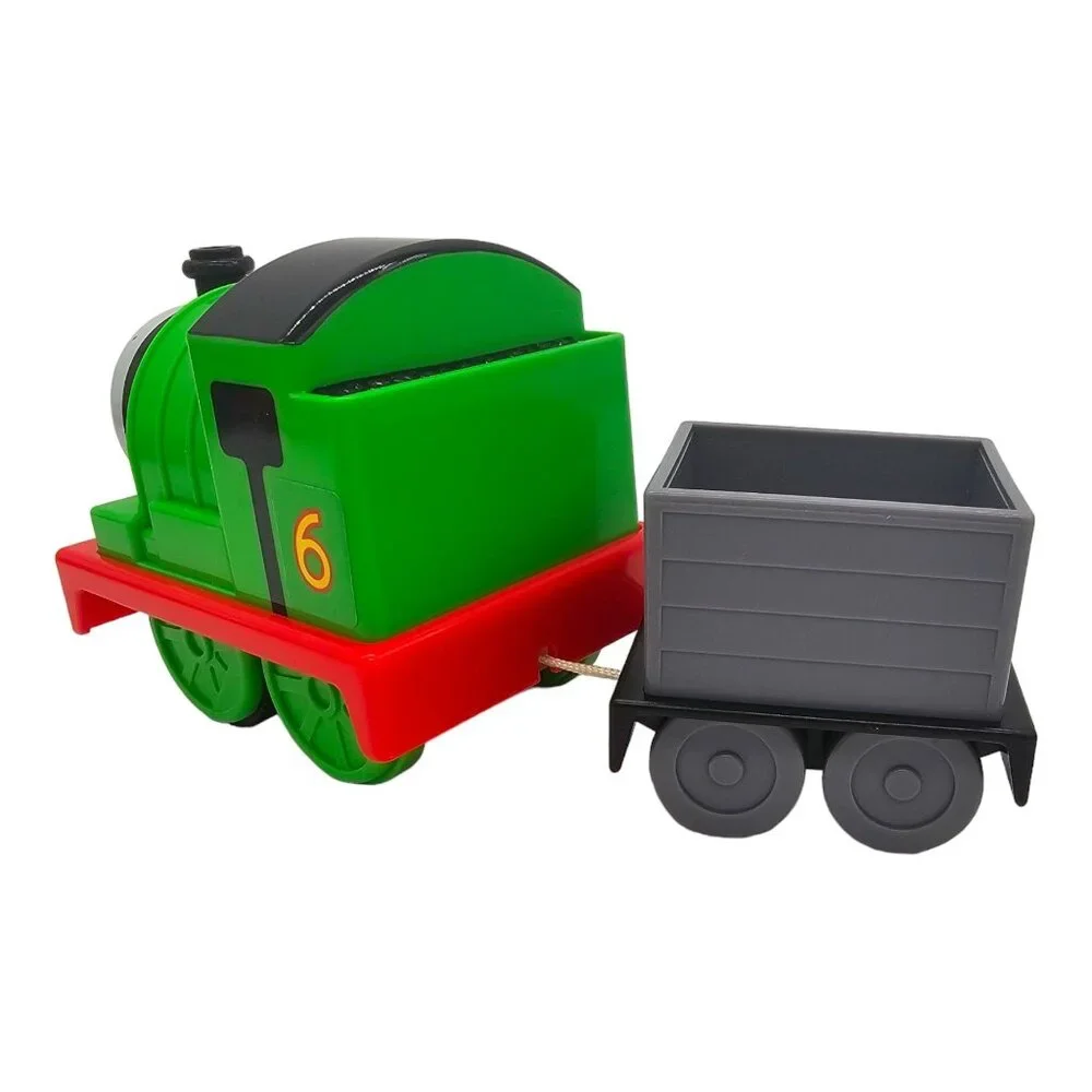 1998 TOMY Percy Train with Cargo Car Thomas & Friends Push Along Trackmaster Toy